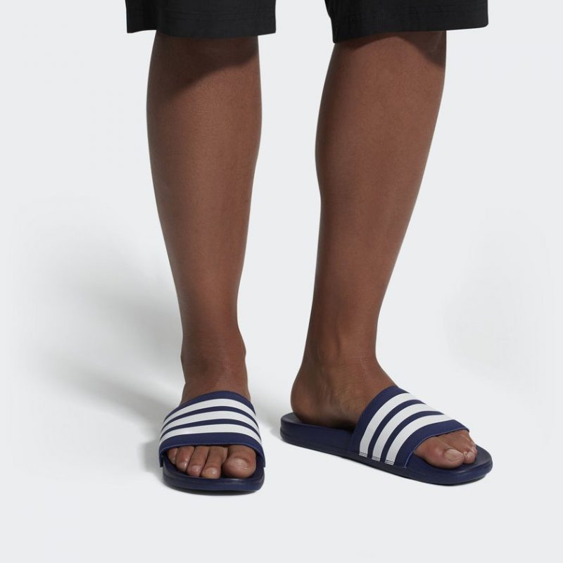 Adidas รองเท้าแตะ Adilette Comfort Slides | Dark Blue/Cloud White/Dark Blue ( B42114 ) - Image 10
