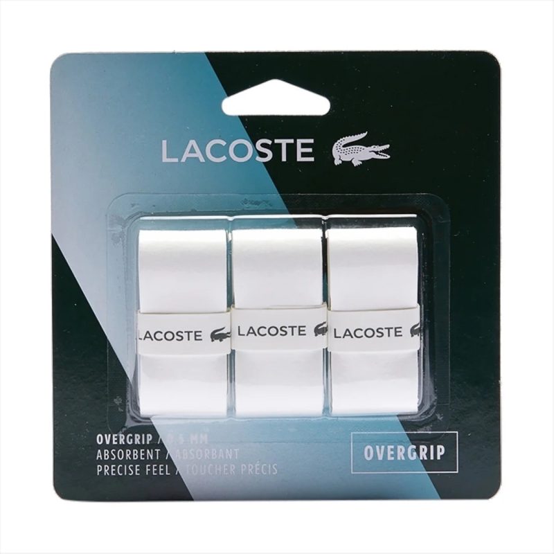 Lacoste เทปพันด้าม/กริ๊ปพันด้ามไม้เทนนิส Surgrip Overgrip x3 Grip Tape Racket Tennis | White ( 52LACOVE21 )