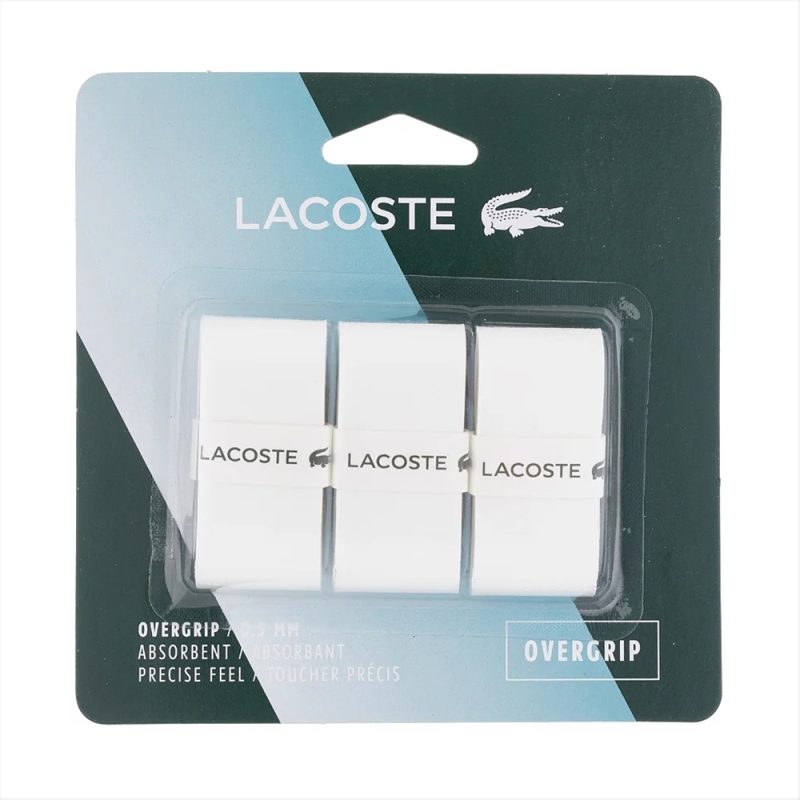 Lacoste เทปพันด้าม/กริ๊ปพันด้ามไม้เทนนิส Surgrip Overgrip x3 Grip Tape Racket Tennis | White ( 52LACOVE21 ) - Image 2