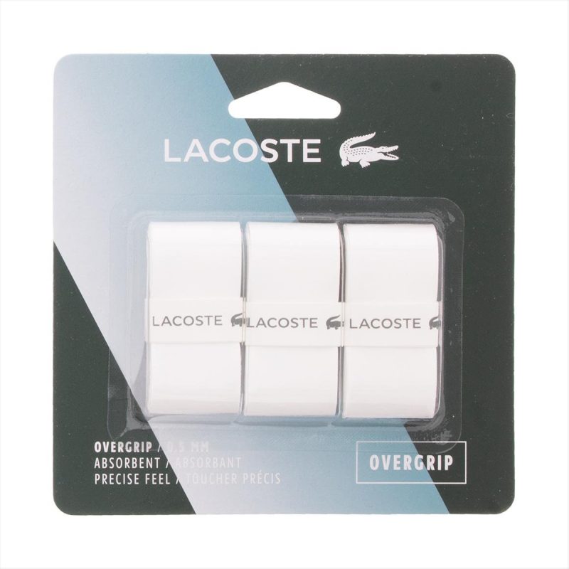 Lacoste เทปพันด้าม/กริ๊ปพันด้ามไม้เทนนิส Surgrip Overgrip x3 Grip Tape Racket Tennis | White ( 52LACOVE21 ) - Image 3