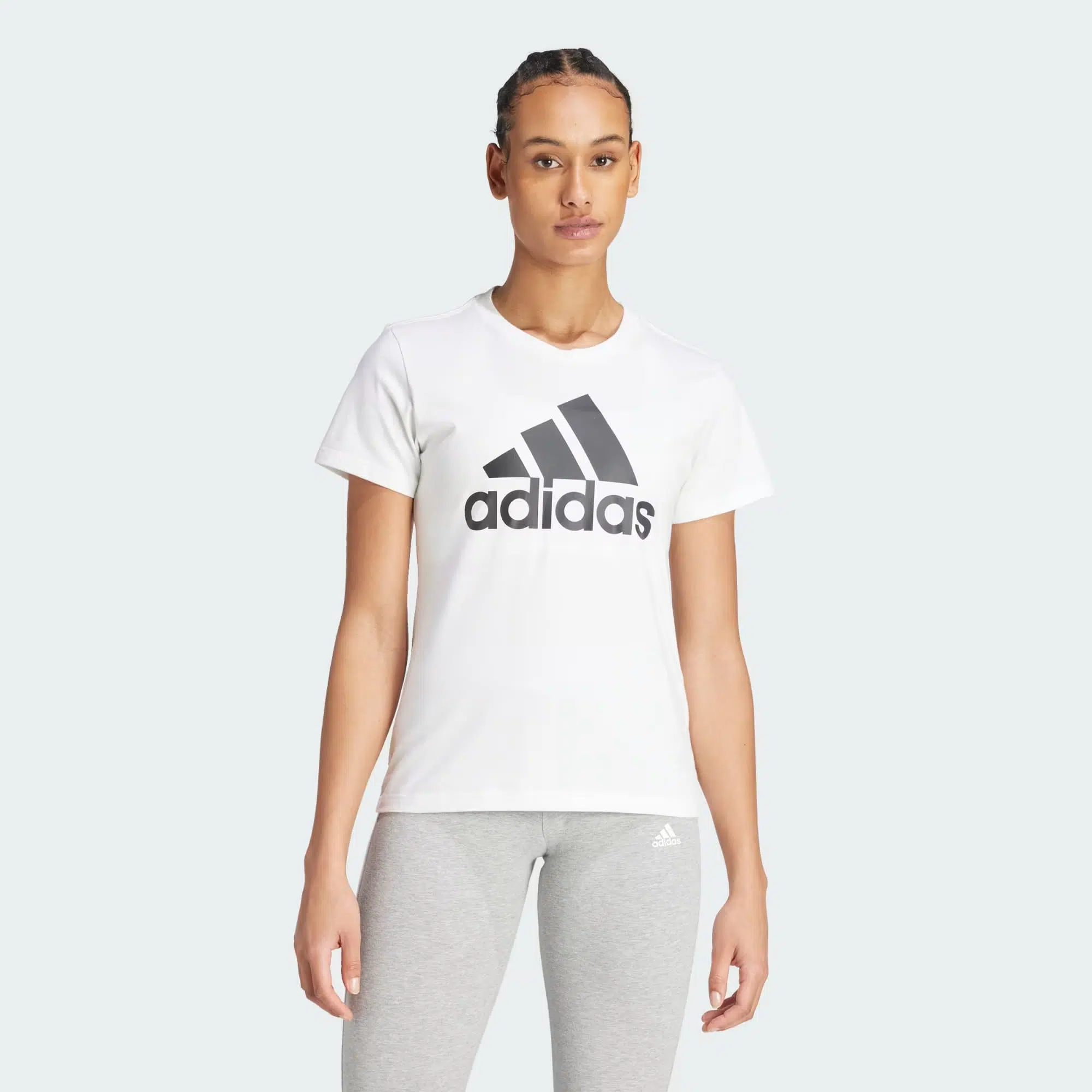 Adidas เสื้อยืดผู้หญิง Essentials Logo Tee | White/Black ( GL0649 ) - Image 2
