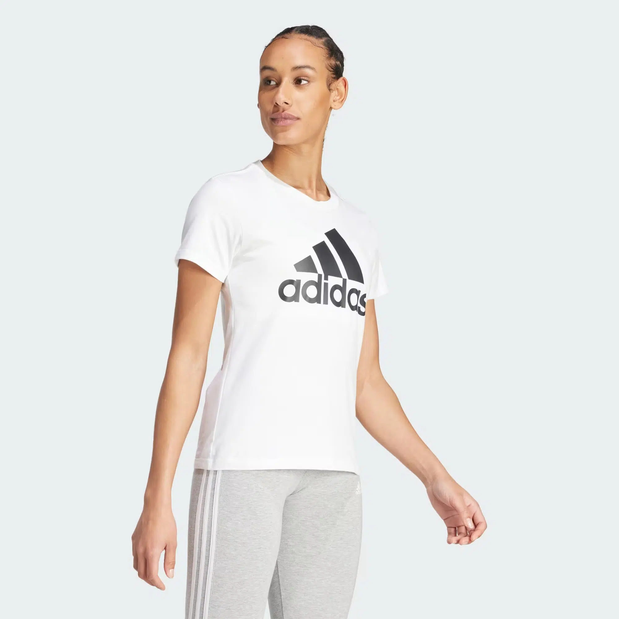 Adidas เสื้อยืดผู้หญิง Essentials Logo Tee | White/Black ( GL0649 ) - Image 4