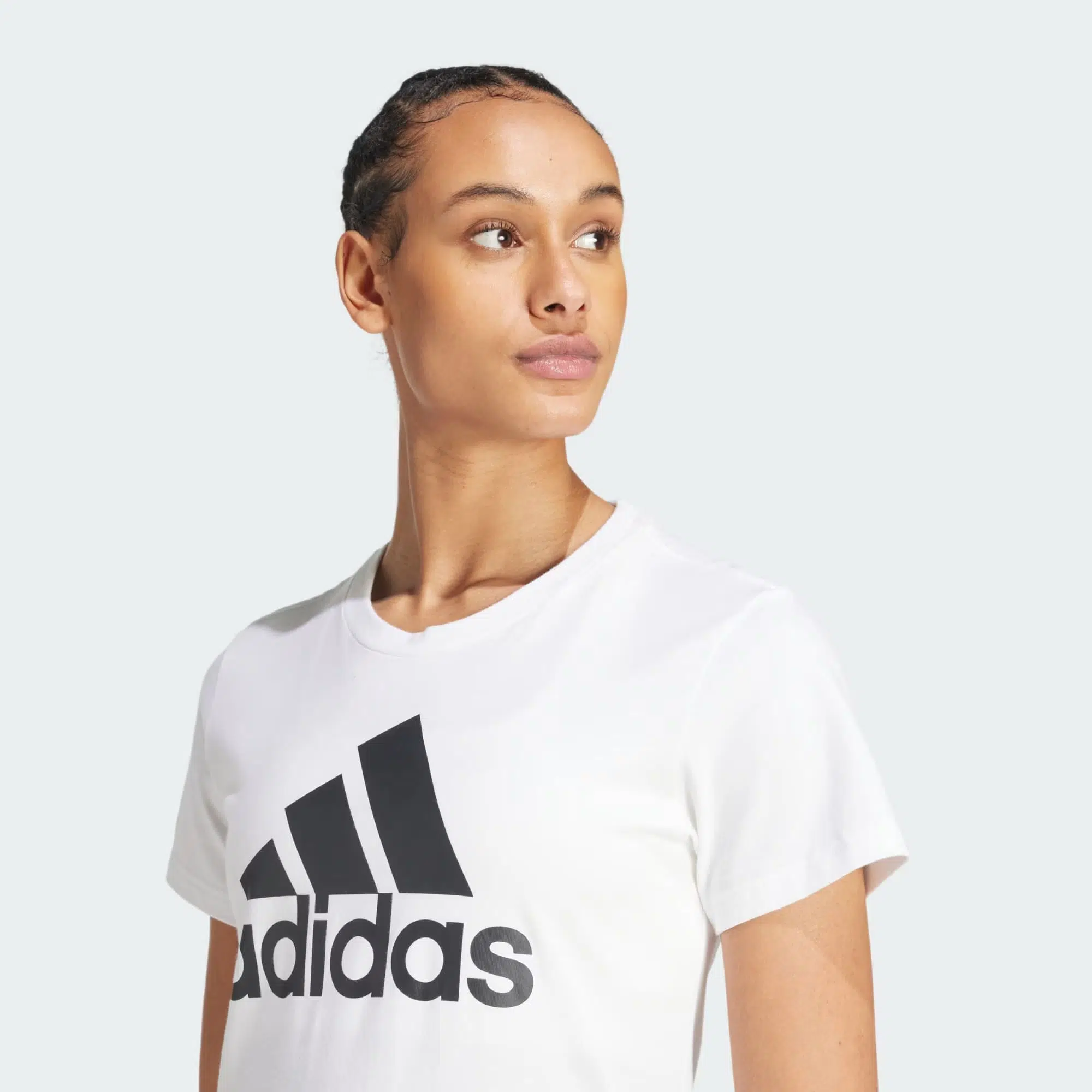 Adidas เสื้อยืดผู้หญิง Essentials Logo Tee | White/Black ( GL0649 ) - Image 5