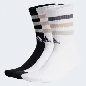 Adidas ถุงเท้า Bold 3-Stripes Cushioned Crew Socks 3 Pairs | White/Black/White ( IC1279 )