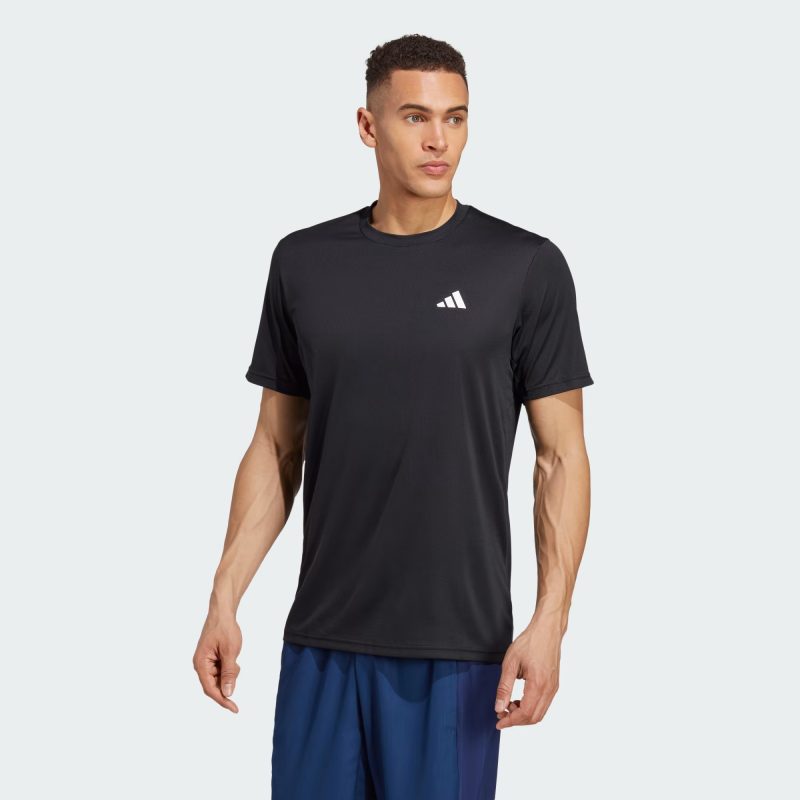 Adidas เสื้อกีฬาผู้ชาย Train Essentials Training Tee | Black/White ( IC7428 ) - Image 2