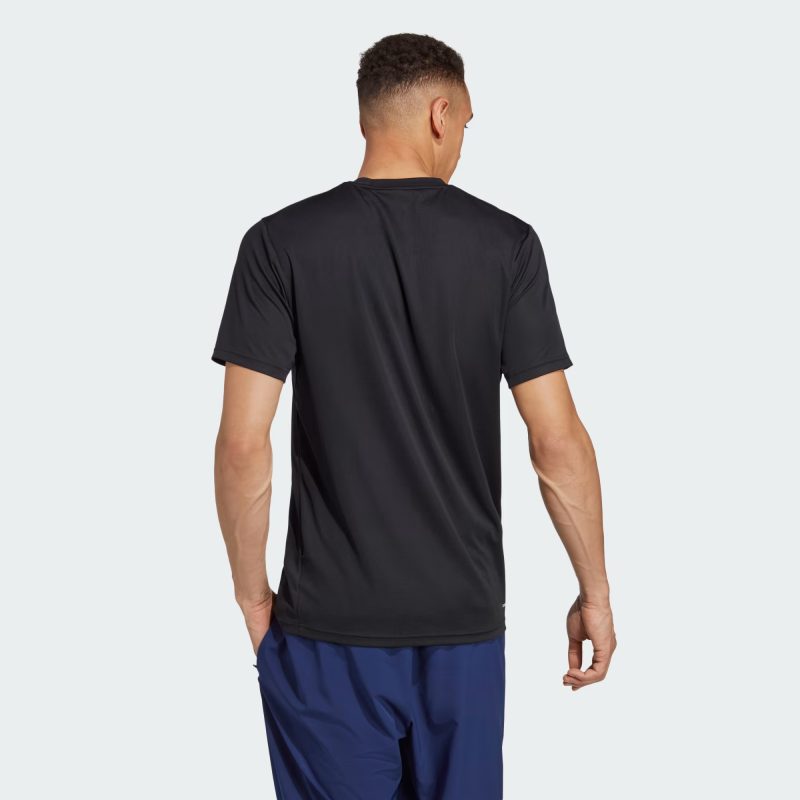 Adidas เสื้อกีฬาผู้ชาย Train Essentials Training Tee | Black/White ( IC7428 ) - Image 3