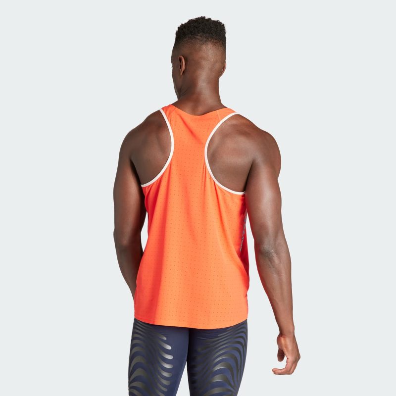 Adidas เสื้อกีฬาผู้ชาย Adizero Running Singlet | Bright Red/Bright Red ( IQ4926 ) - Image 3