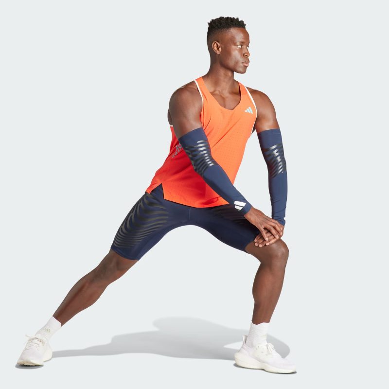 Adidas เสื้อกีฬาผู้ชาย Adizero Running Singlet | Bright Red/Bright Red ( IQ4926 ) - Image 4