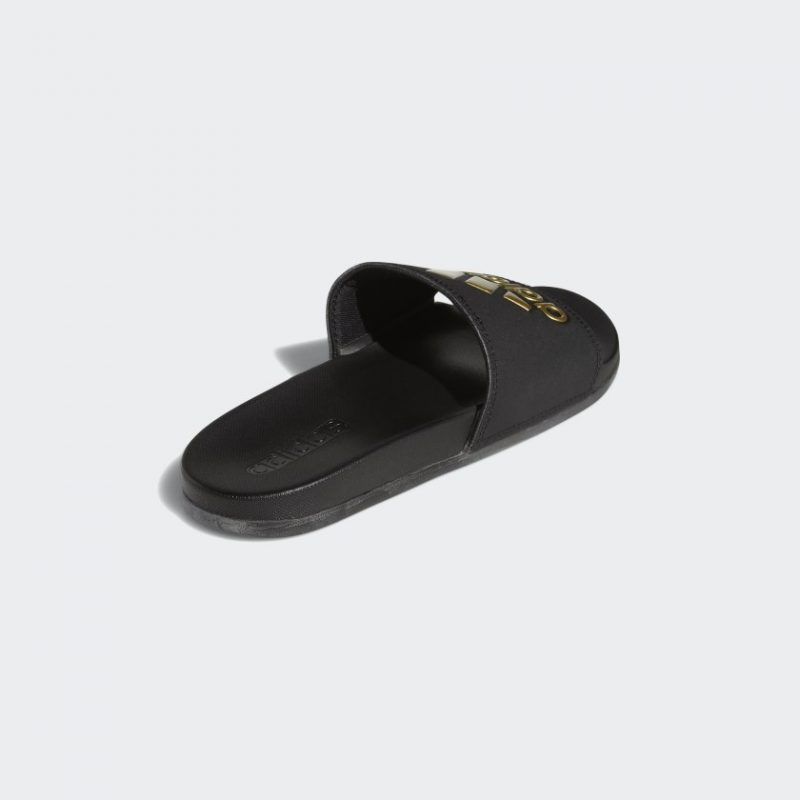 Adidas รองเท้าแตะ Adilette Comfort Slides | Core Black/Gold Metallic/Core Black ( B41742 ) - Image 3