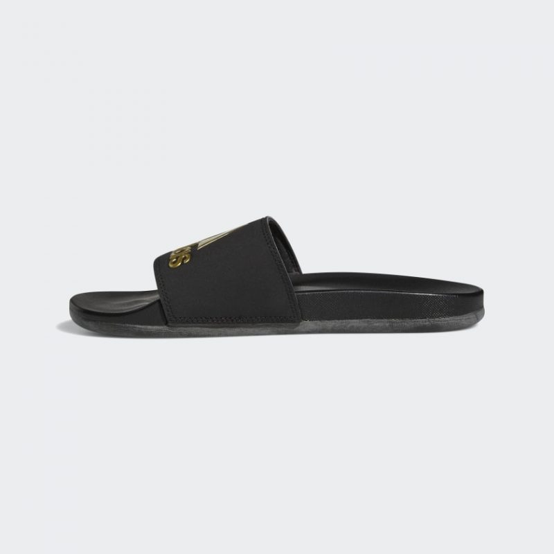 Adidas รองเท้าแตะ Adilette Comfort Slides | Core Black/Gold Metallic/Core Black ( B41742 ) - Image 4