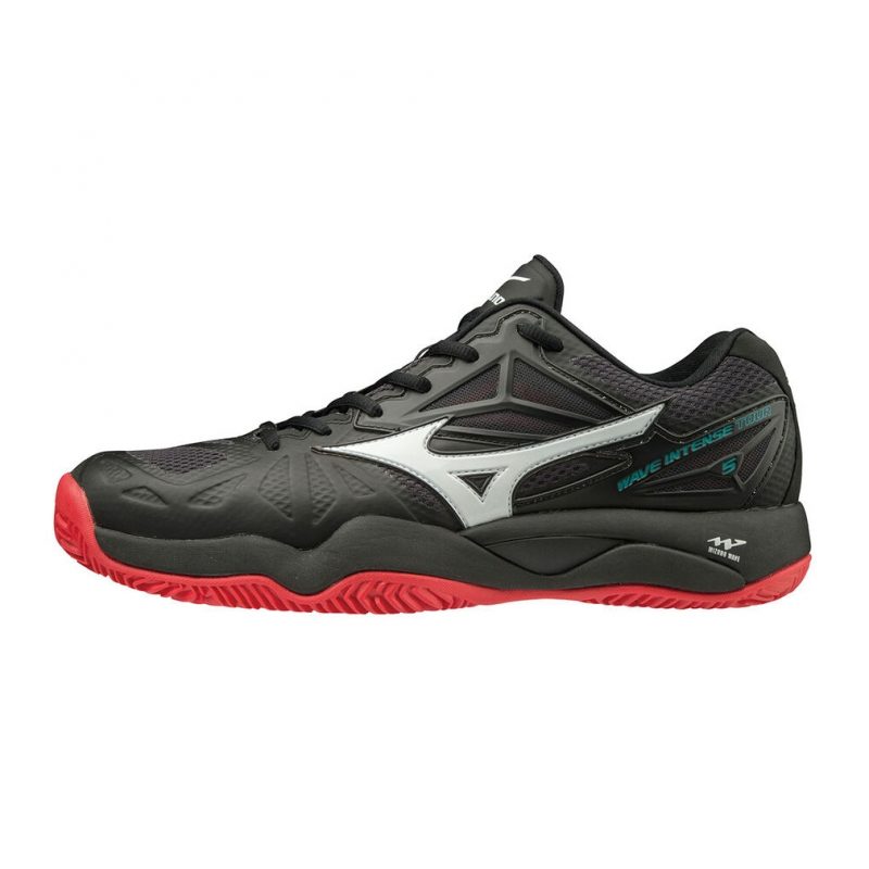 Mizuno รองเท้าเทนนิสผู้ชาย Wave Intense Tour 5 AC | Black/White/Tomato ( 61GA190009 )