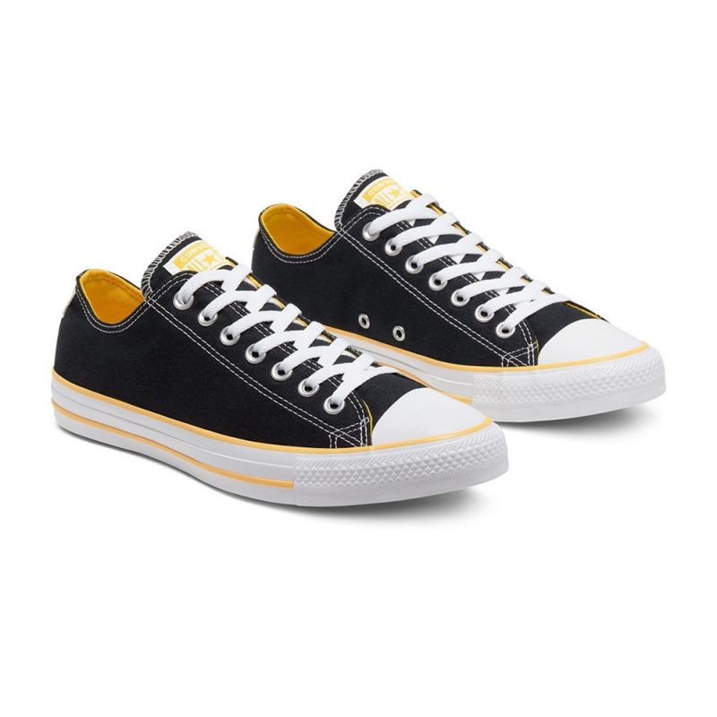 Converse รองเท้าผ้าใบ Chuck Taylor All Star Logo Stacked Ox | Black/Amarillo/White ( 167175CS0BK ) - Image 5