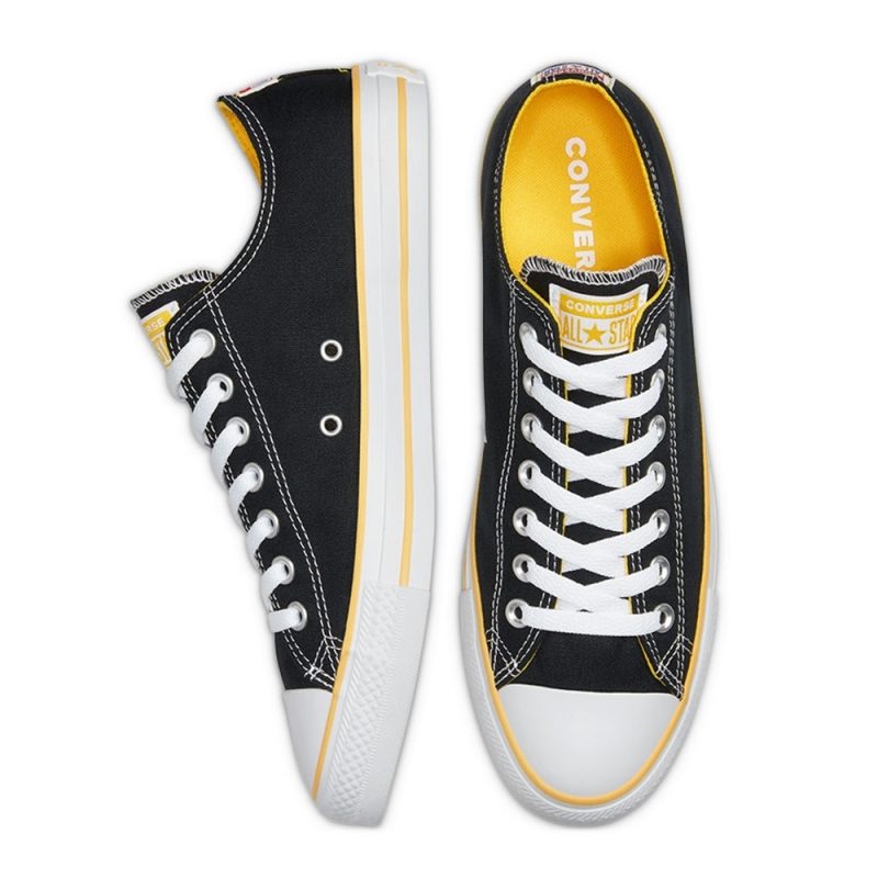 Converse รองเท้าผ้าใบ Chuck Taylor All Star Logo Stacked Ox | Black/Amarillo/White ( 167175CS0BK ) - Image 6