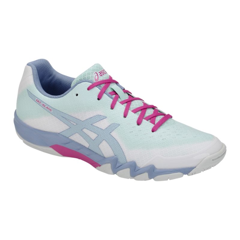 Asics รองเท้าแบดมินตันผู้หญิง Gel-Blade 6 | White/Icy Morning ( R753N-117 ) - Image 3