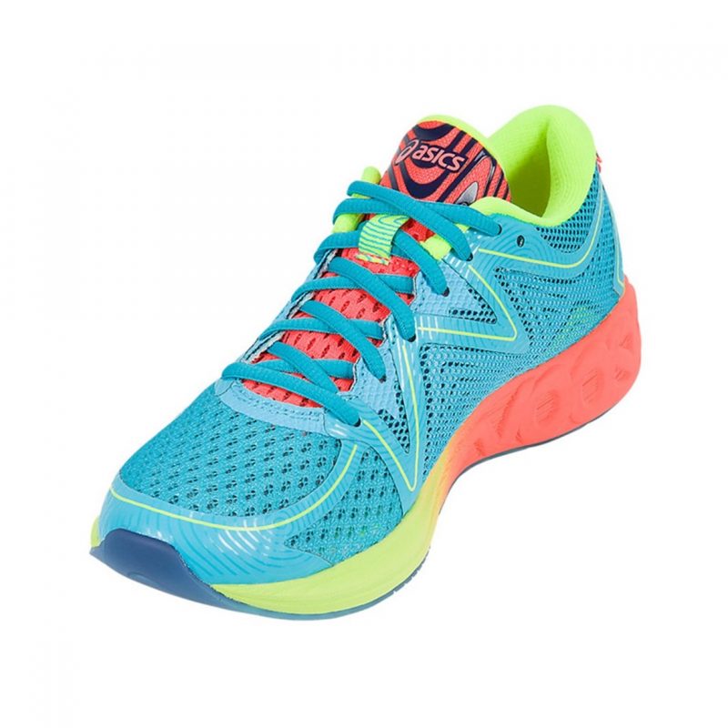 Asics รองเท้าวิ่งผู้หญิง Noosa FF | Aquarium/Flash Coral/Safety Yellow ( T772N-3906 ) - Image 3