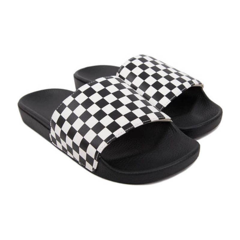 Vans รองเท้าแตะ Slide-On Checkerboard Sandals | Black/White ( VN0004KIIP9 ) - Image 8