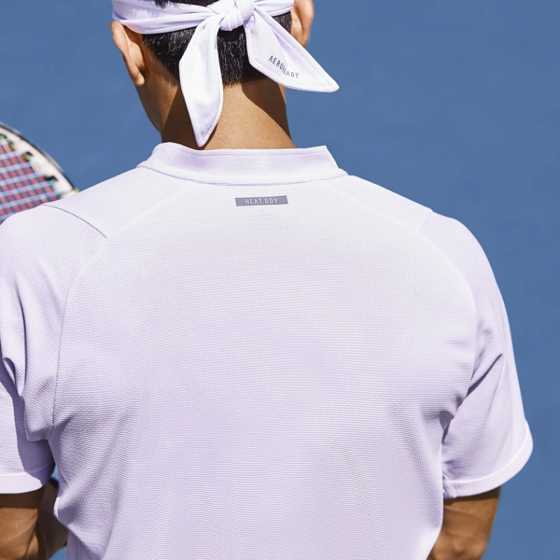 Adidas เสื้อเทนนิสผู้ชาย FreeLift HEAT.RDY Polo Shirt | Purple Tint/Legend Earth ( FK0804 ) - Image 3