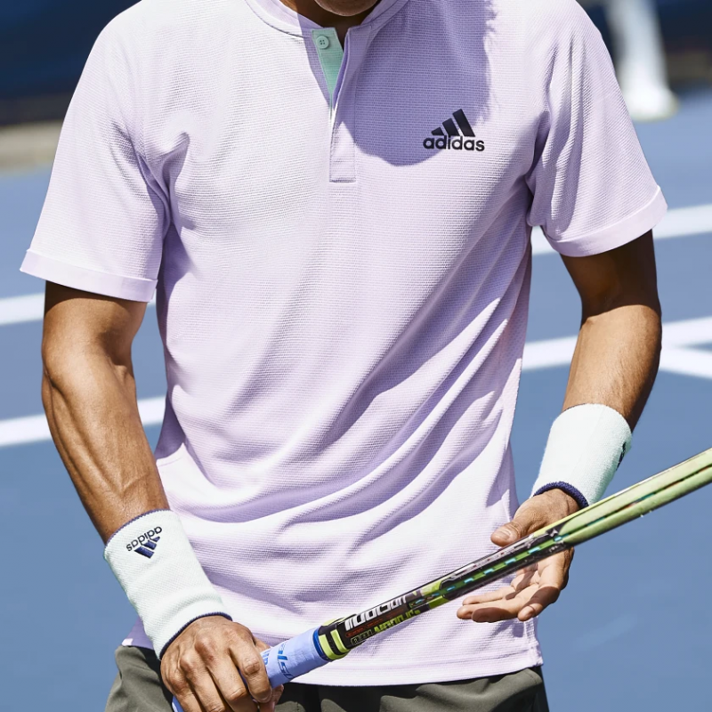 Adidas เสื้อเทนนิสผู้ชาย FreeLift HEAT.RDY Polo Shirt | Purple Tint/Legend Earth ( FK0804 ) - Image 4