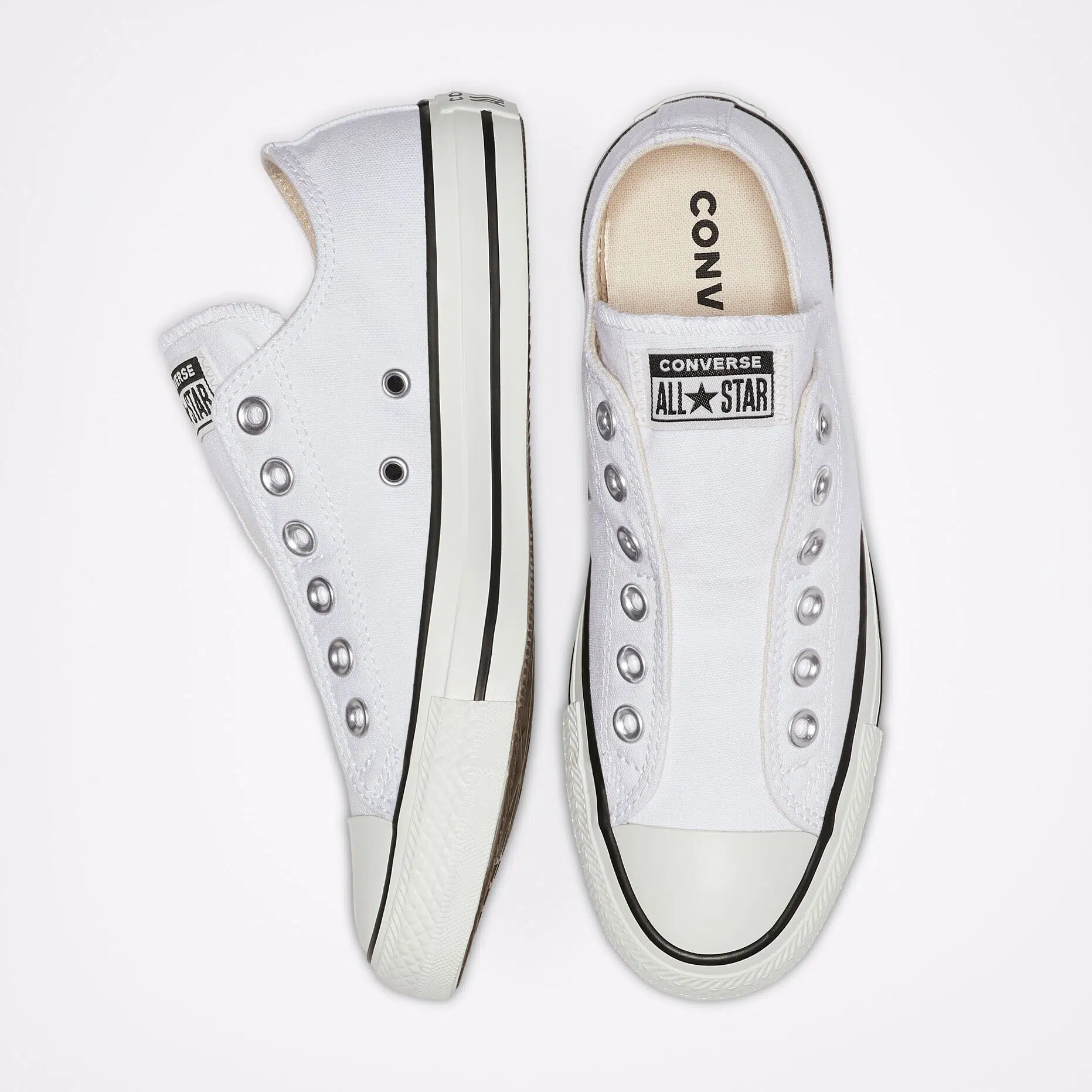 Converse รองเท้าผ้าใบ Chuck Taylor All Star Slip | White/Black/White ( 164301CH9WW ) - Image 7