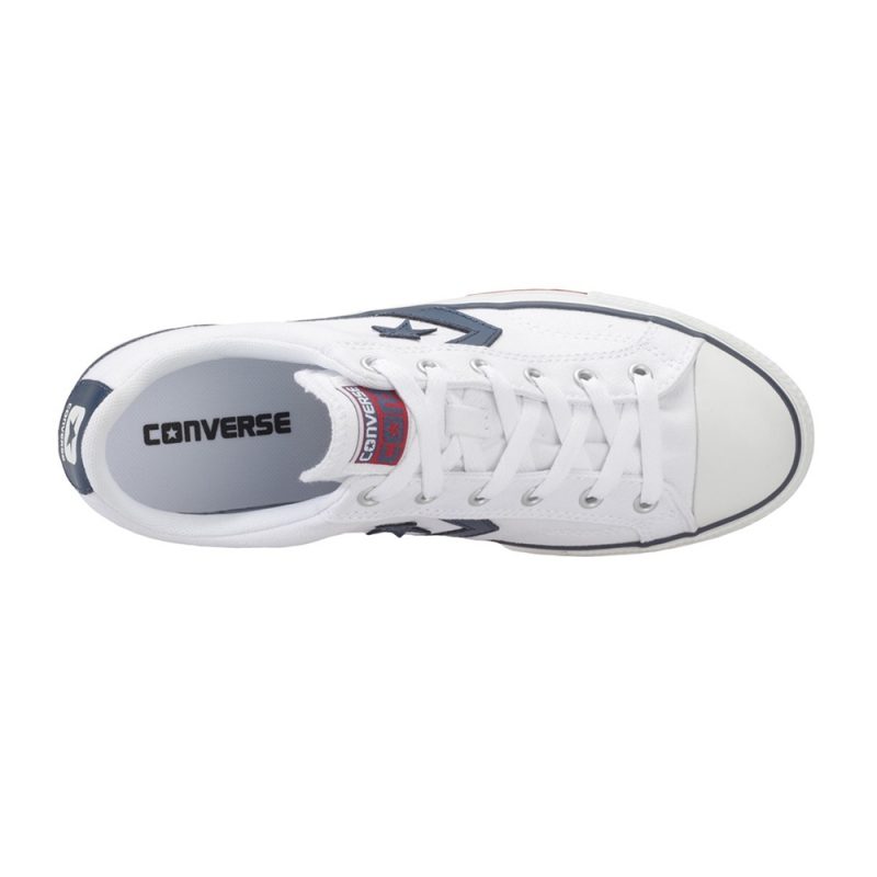 Converse รองเท้าผ้าใบ Star Player Ox | White/White/Navy ( 144151CWW ) - Image 6