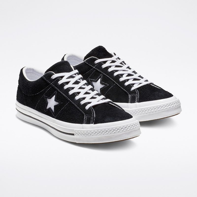 Converse รองเท้าผ้าใบ One Star Suede Ox | Black/White/White ( 158369CBK ) - Image 5