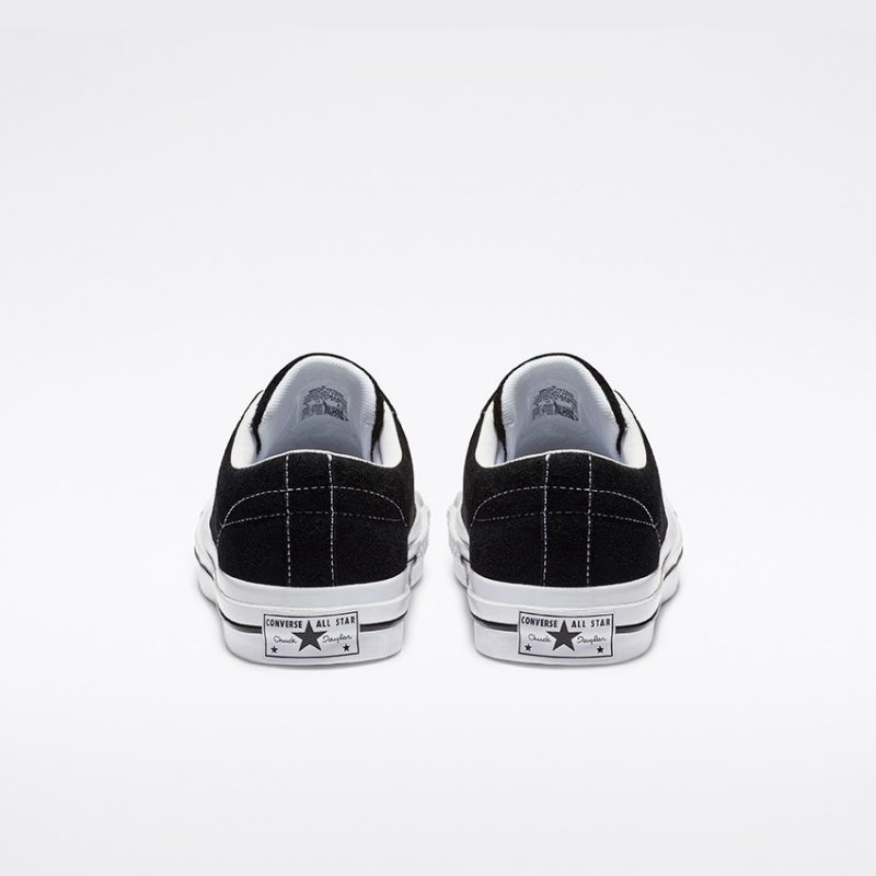 Converse รองเท้าผ้าใบ One Star Suede Ox | Black/White/White ( 158369CBK ) - Image 4