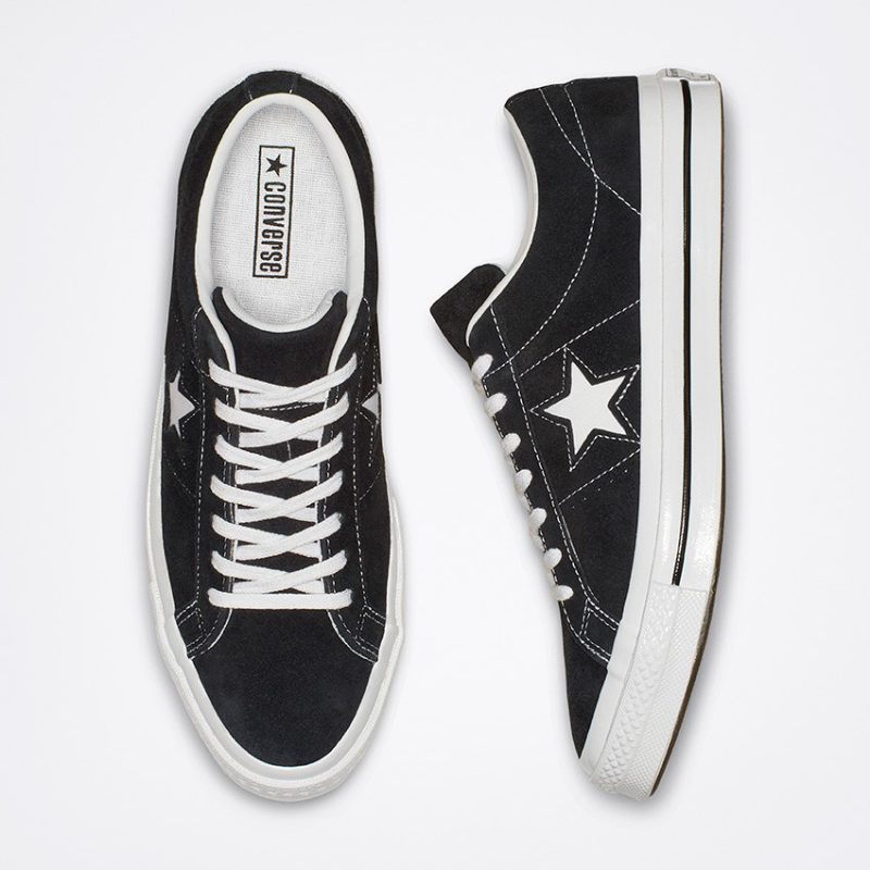 Converse รองเท้าผ้าใบ One Star Suede Ox | Black/White/White ( 158369CBK ) - Image 6