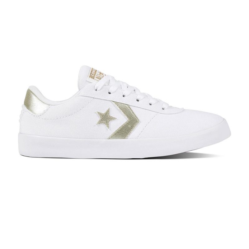 Converse รองเท้าผ้าใบผู้หญิง Point Star Ox | White/White/Gold ( 561781CWW )