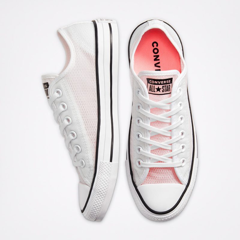 Converse รองเท้าผ้าใบผู้หญิง Chuck Taylor All Star Summer Mesh Ox | White/Black/Electric Blush ( 567659CU0WW ) - Image 6