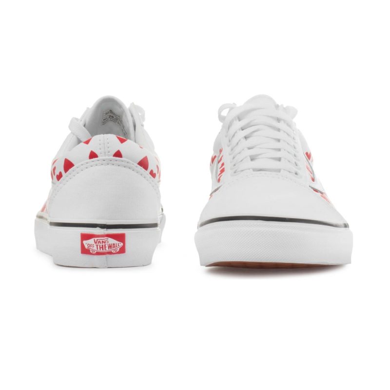 Vans รองเท้าผ้าใบ Old Skool Valentines Hearts | True White/Racing Red ( VN0A3WKT4S0 ) - Image 3