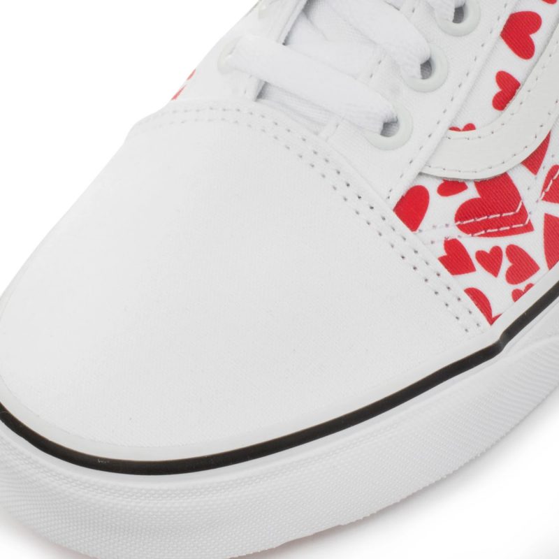 Vans รองเท้าผ้าใบ Old Skool Valentines Hearts | True White/Racing Red ( VN0A3WKT4S0 ) - Image 5