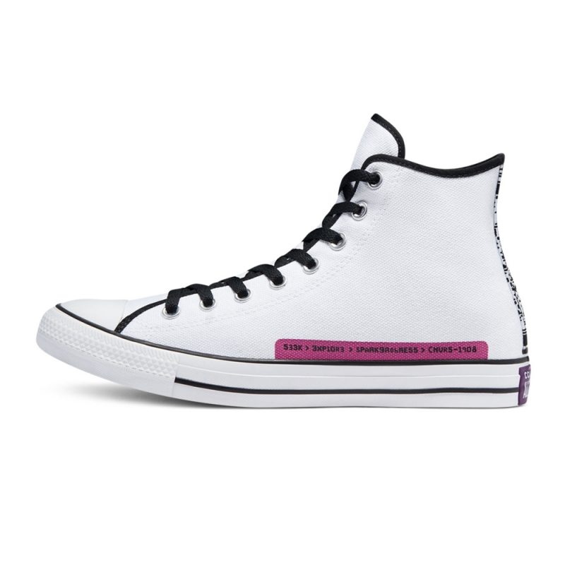 Converse รองเท้าผ้าใบ Chuck Taylor All Star Traveler High Top Hi | White/Black/Bold Wasabi ( 170851CU1WM ) - Image 3