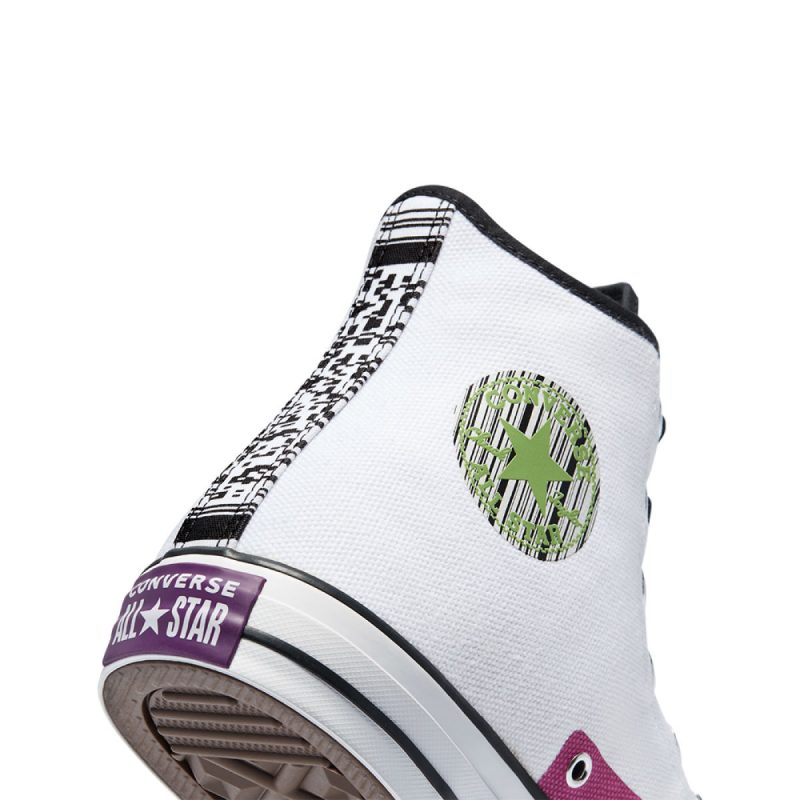 Converse รองเท้าผ้าใบ Chuck Taylor All Star Traveler High Top Hi | White/Black/Bold Wasabi ( 170851CU1WM ) - Image 7