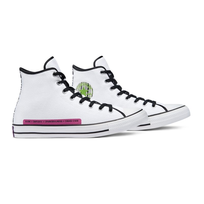 Converse รองเท้าผ้าใบ Chuck Taylor All Star Traveler High Top Hi | White/Black/Bold Wasabi ( 170851CU1WM ) - Image 8