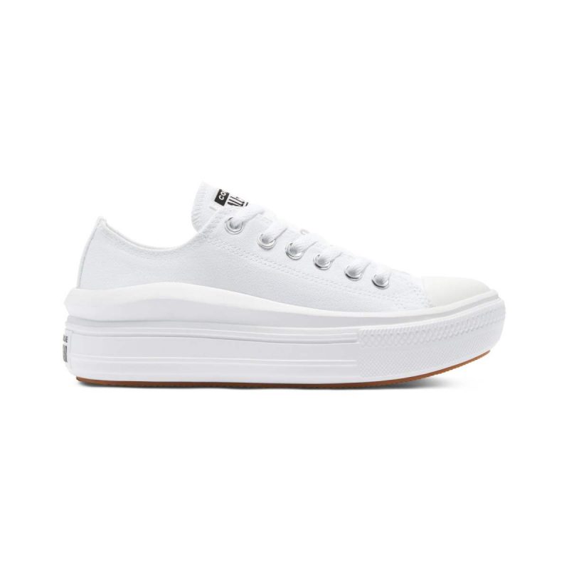 Converse รองเท้าผ้าใบผู้หญิง Chuck Taylor All Star Move Ox | White/White/White ( 570257CU1WW )