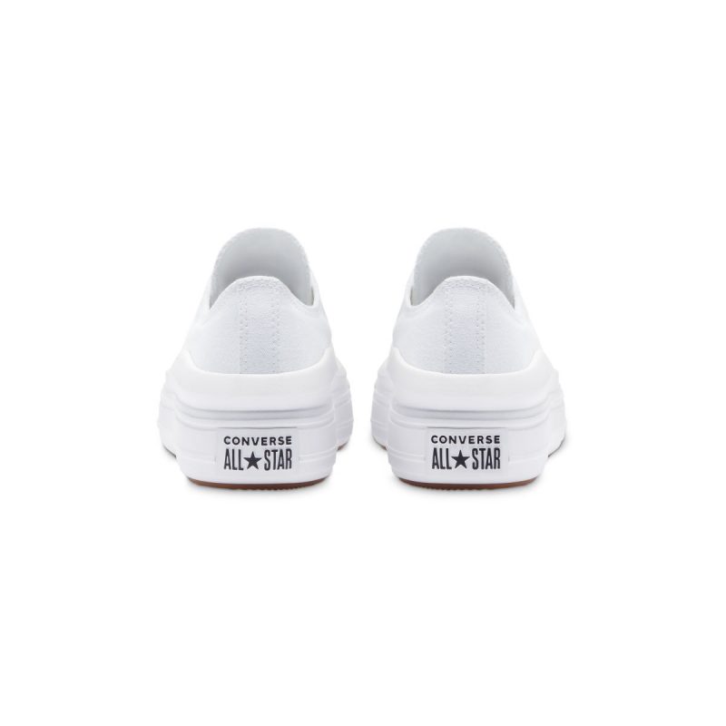 Converse รองเท้าผ้าใบผู้หญิง Chuck Taylor All Star Move Ox | White/White/White ( 570257CU1WW ) - Image 4