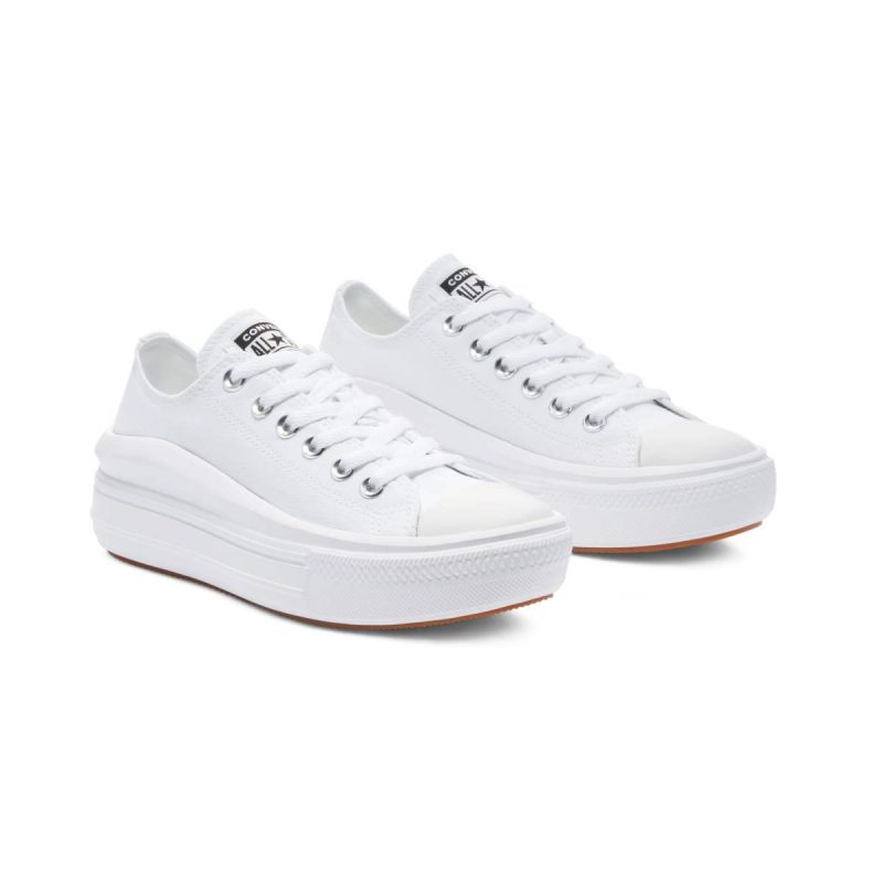 Converse รองเท้าผ้าใบผู้หญิง Chuck Taylor All Star Move Ox | White/White/White ( 570257CU1WW ) - Image 5