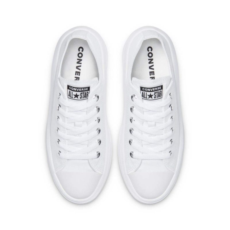 Converse รองเท้าผ้าใบผู้หญิง Chuck Taylor All Star Move Ox | White/White/White ( 570257CU1WW ) - Image 6