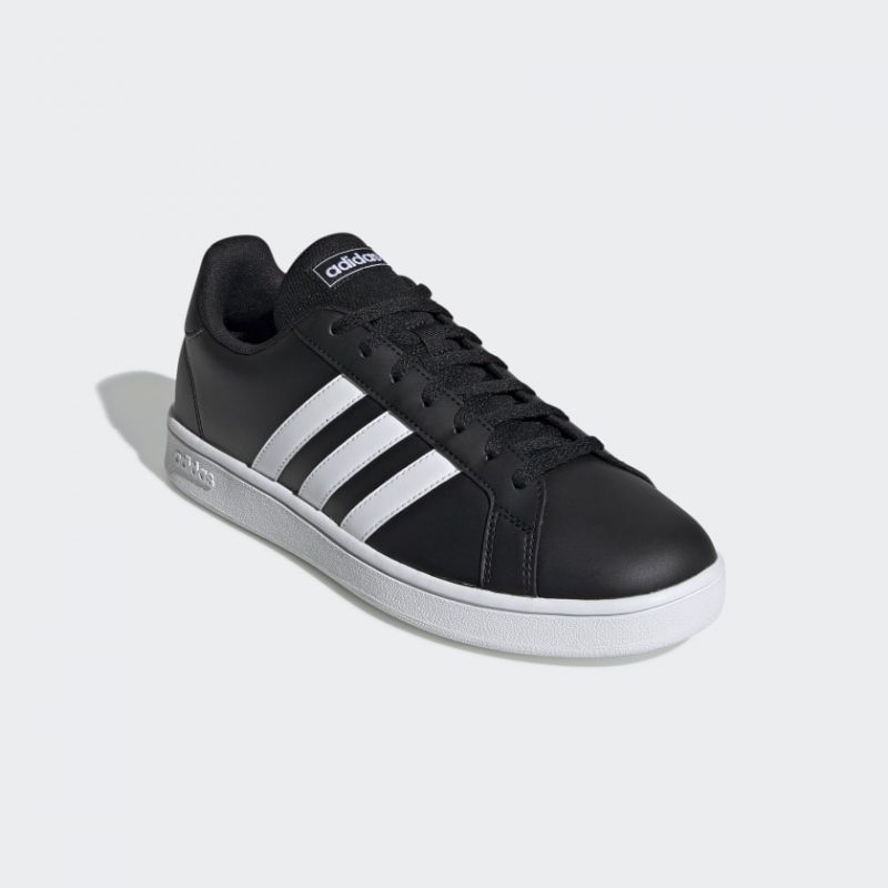 Adidas รองเท้าผ้าใบผู้ชาย Grand Court Base | Core Black/Cloud White/Cloud White ( EE7900 ) - Image 2