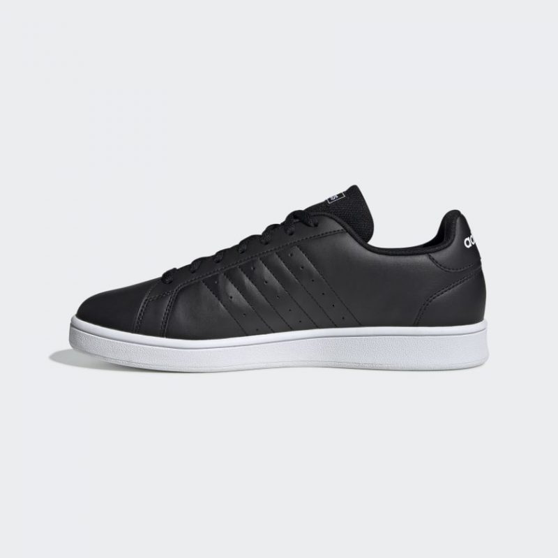Adidas รองเท้าผ้าใบผู้ชาย Grand Court Base | Core Black/Cloud White/Cloud White ( EE7900 ) - Image 4