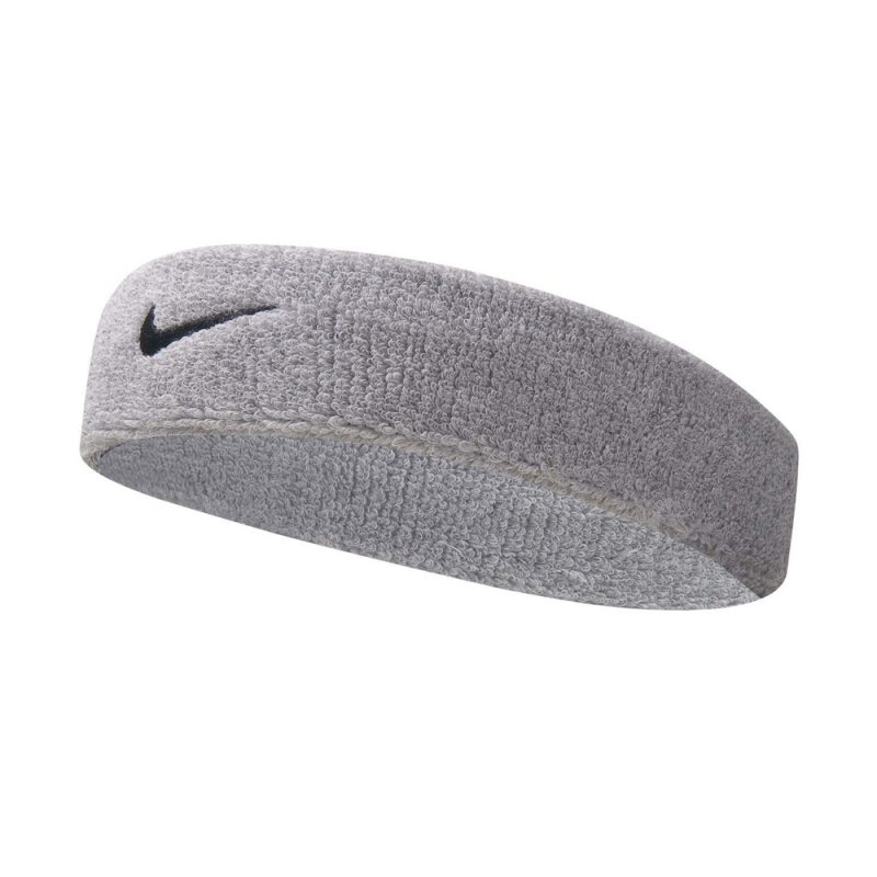 Nike แถบรัดศีรษะเทนนิส Swoosh Headband | Grey Heather/Black ( N.NN.07.051 )