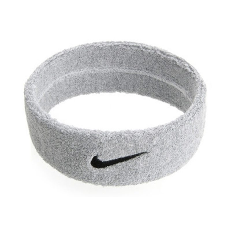 Nike แถบรัดศีรษะเทนนิส Swoosh Headband | Grey Heather/Black ( N.NN.07.051 ) - Image 5