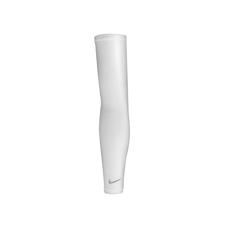 Nike ปลอกแขน Lightweight Running Sleeves | White/Silver ( N.RS.66.107 ) - Image 5