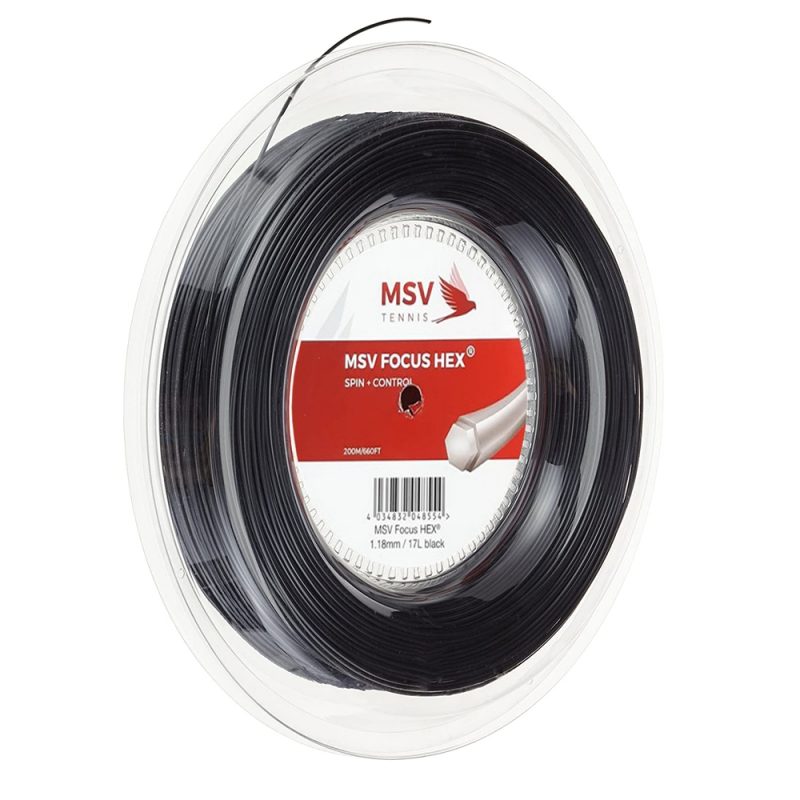 Msv เอ็นไม้เทนนิส Focus Hex Spin + Control 1.88mm / 17L Tennis String Reel | Black - Image 2