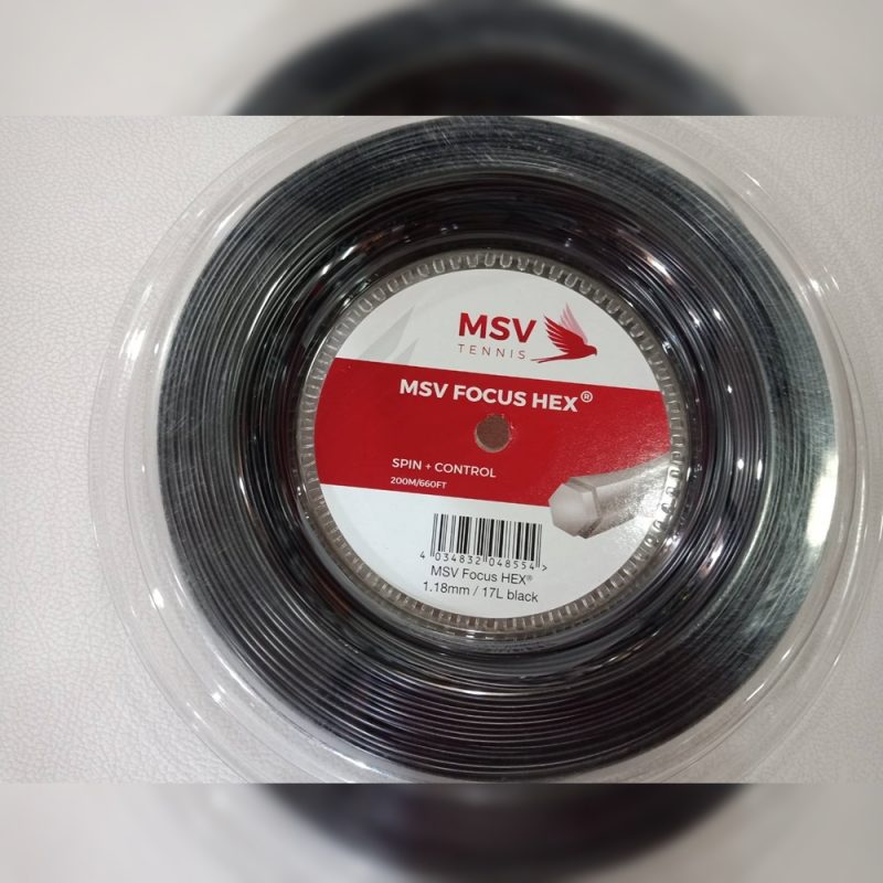 Msv เอ็นไม้เทนนิส Focus Hex Spin + Control 1.88mm / 17L Tennis String Reel | Black - Image 7