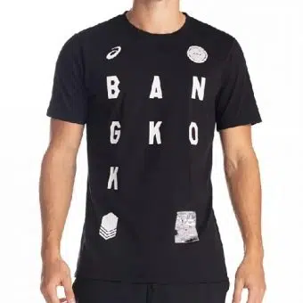 Asics เสื้อยืดผู้ชาย Bnk City SS Top | Black ( 2033A284-001 )