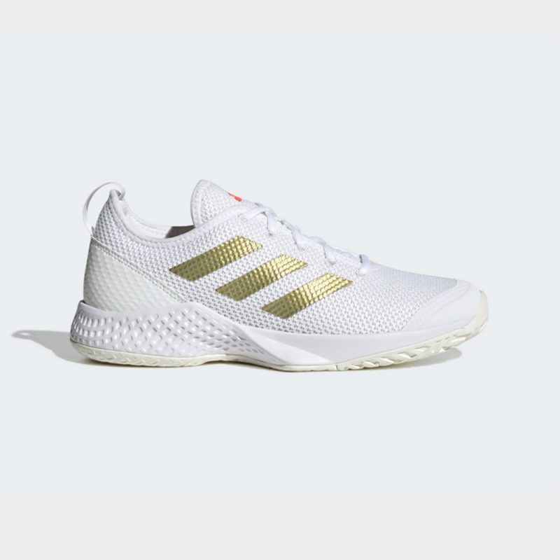 Adidas รองเท้าเทนนิสผู้หญิง Court Control | Cloud White/Gold Metallic/Solar Red ( H00942 )