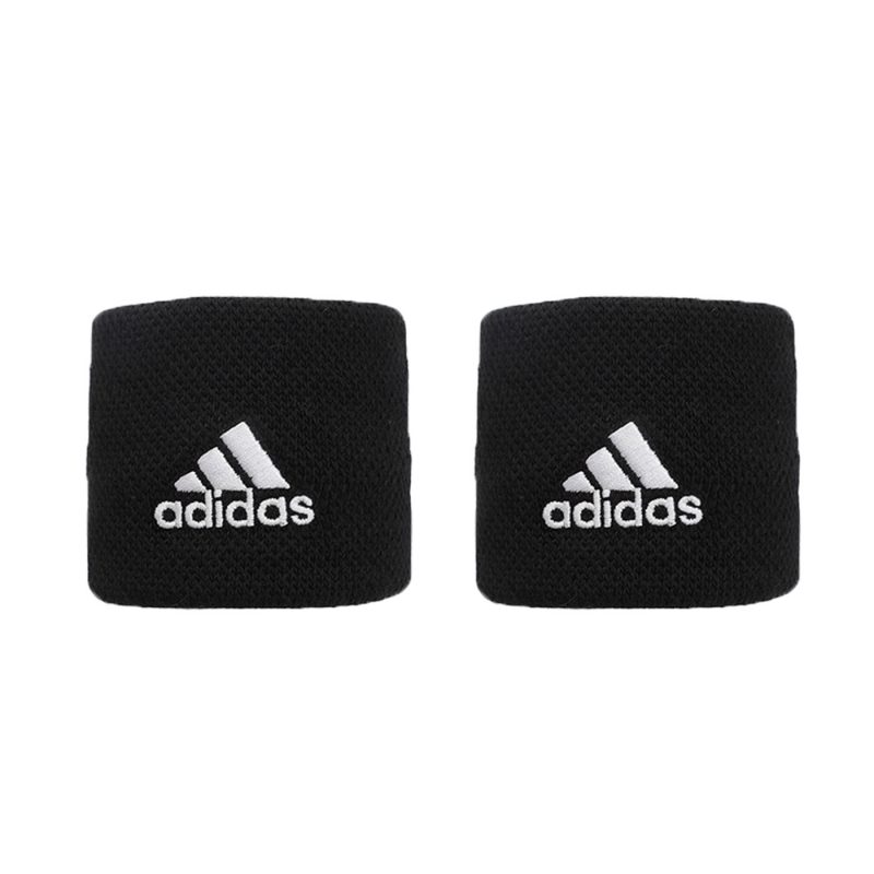 Adidas ปลอกรัดข้อมือเทนนิสแบบสั้น Tennis Wristband Small | Black/White ( CF6280 ) - Image 9