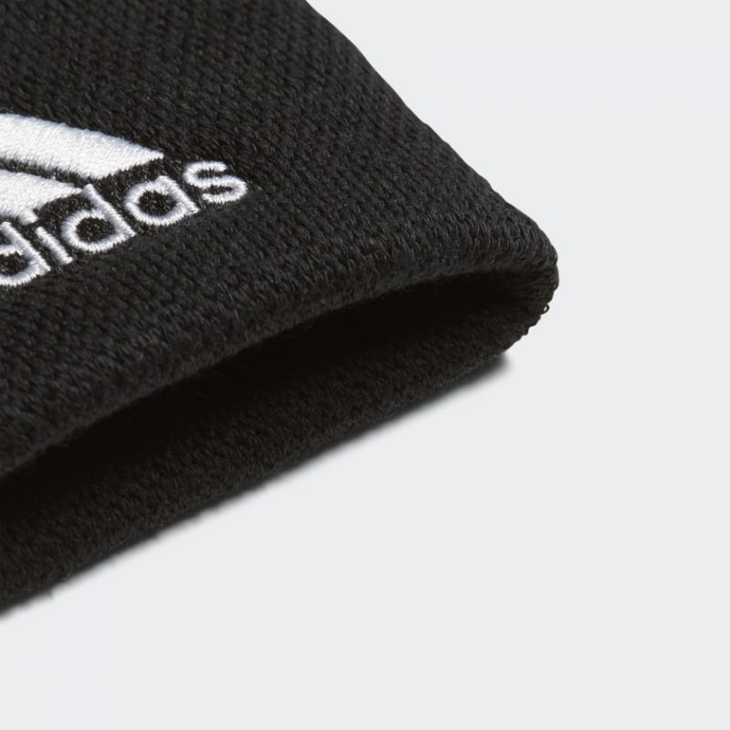 Adidas ปลอกรัดข้อมือเทนนิสแบบสั้น Tennis Wristband Small | Black/White ( CF6280 ) - Image 5