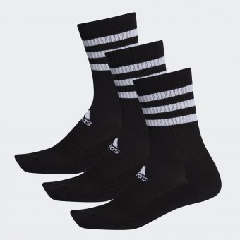 Adidas ถุงเท้า 3-Stripes Cushioned Crew Socks 3 Pairs | Medium Grey  Heather/White/Black ( DZ9345 ) - APX OFFICIAL STORE